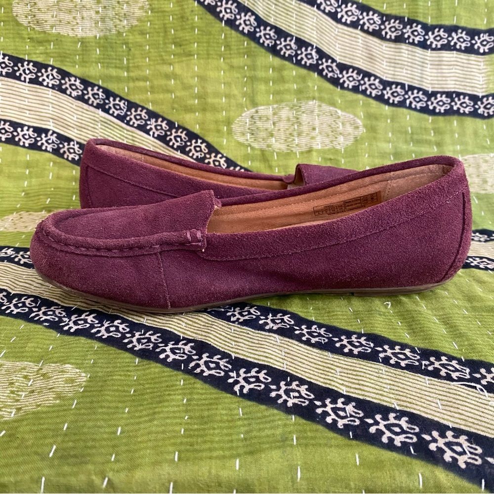 Vionic Purple Plum Debbie Casual Slip-On Suede Driving Flats Moccasins Size 8 - Picture 7 of 13